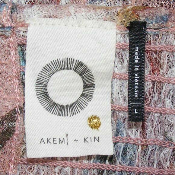 ANTHRO Akemi * Kin Top, L, Smocked, long Sleeve, Wide Neck, Floral, Pink… - Picture 12 of 14